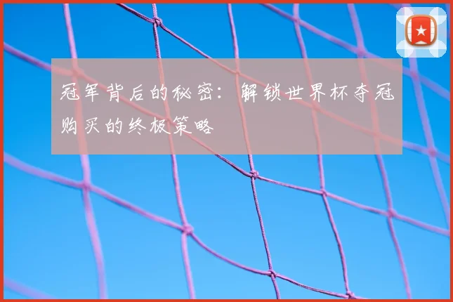 冠军背后的秘密：解锁世界杯夺冠购买的终极策略
